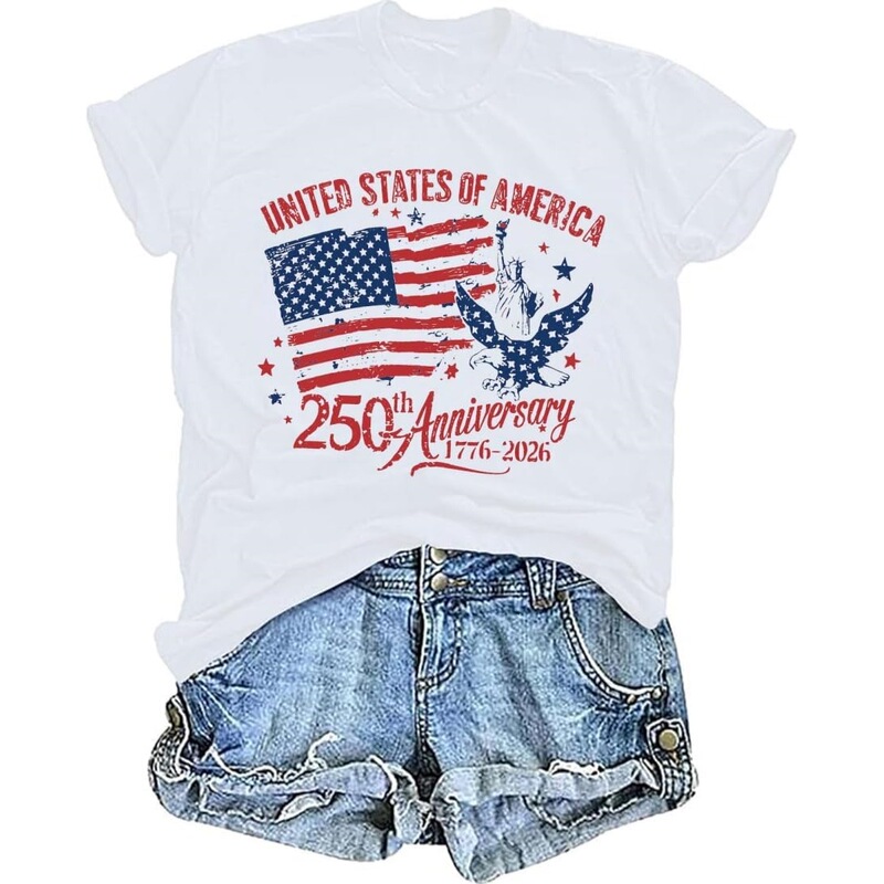 Women's American Floral Shirt July 4Th American Flag Pattern Print T-Shirt Independence Day Summer Short Sleeve Women's American Floral Shirt July 4Th American Flag Pattern Print T-Shirt Independence Day Summer Short Sleeve