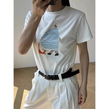 搞怪卡通印花纯棉短袖T恤女夏季新款日常减龄正肩宽松休闲风上衣