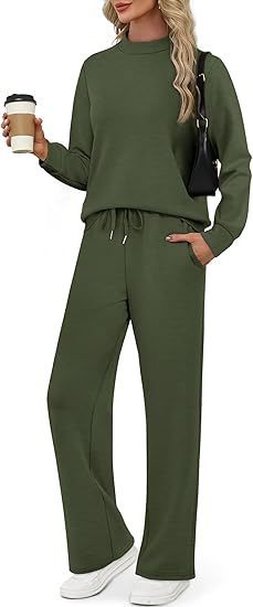 欧美跨境外贸套装女2025秋季长袖上衣阔腿裤两件套时尚休闲女装|undefined
