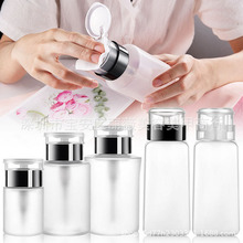 美甲250ml 黑色瓶颈按压空瓶 塑料瓶卸甲水洗甲水美甲防溢按压瓶