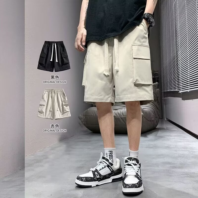 Loose Fit Regular Style New Trendy Summer Cargo Pants for Teenagers Men's Five-Point Shorts Casual Shorts Trendy Style