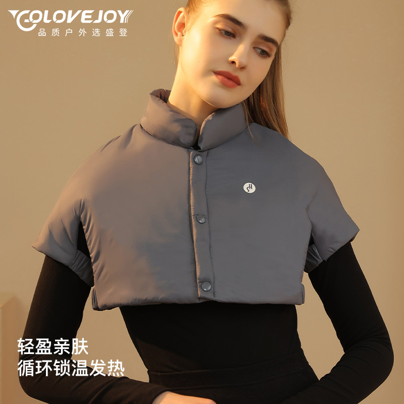 Home Postpartum Shoulders for Women Autumn/Winter Sleeping Cold-Proof Down Cotton Warm Shoulders Small Stand Collar Neck Protection Scarf