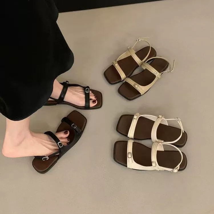 Sandals Summer Universal Buckle Strap, Simple Elegant Design, Sizes 35–40