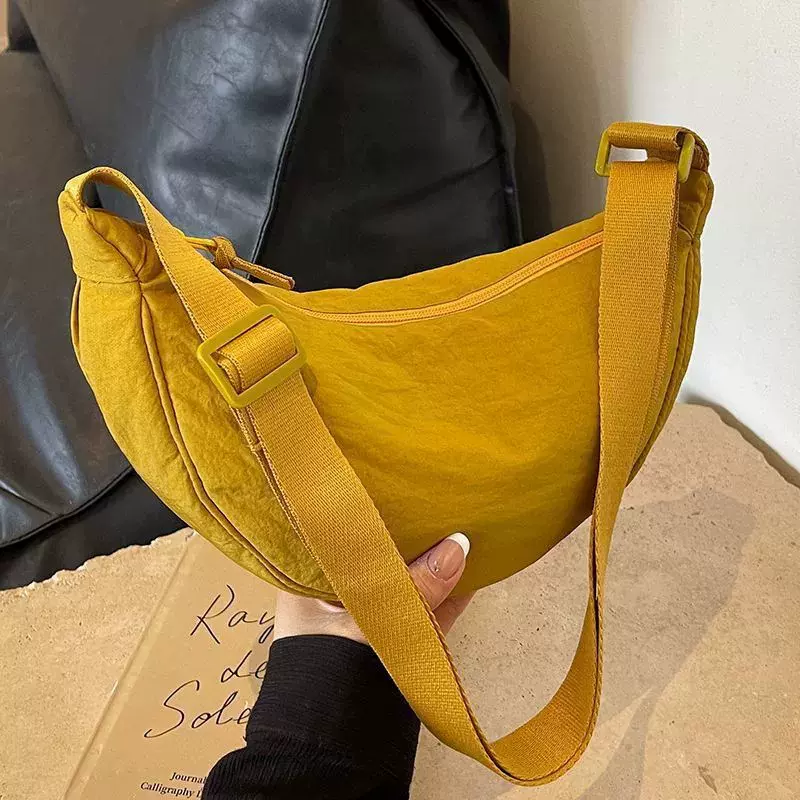 跨境日系尼龙饺子包2025秋冬新款休闲单肩包通勤百搭包包斜挎包女