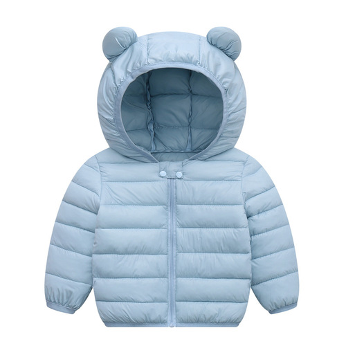  new autumn and winter cartoon style children's down cotton coats for boys and girls, medium and large children's short styles, lightweight baby outerwear