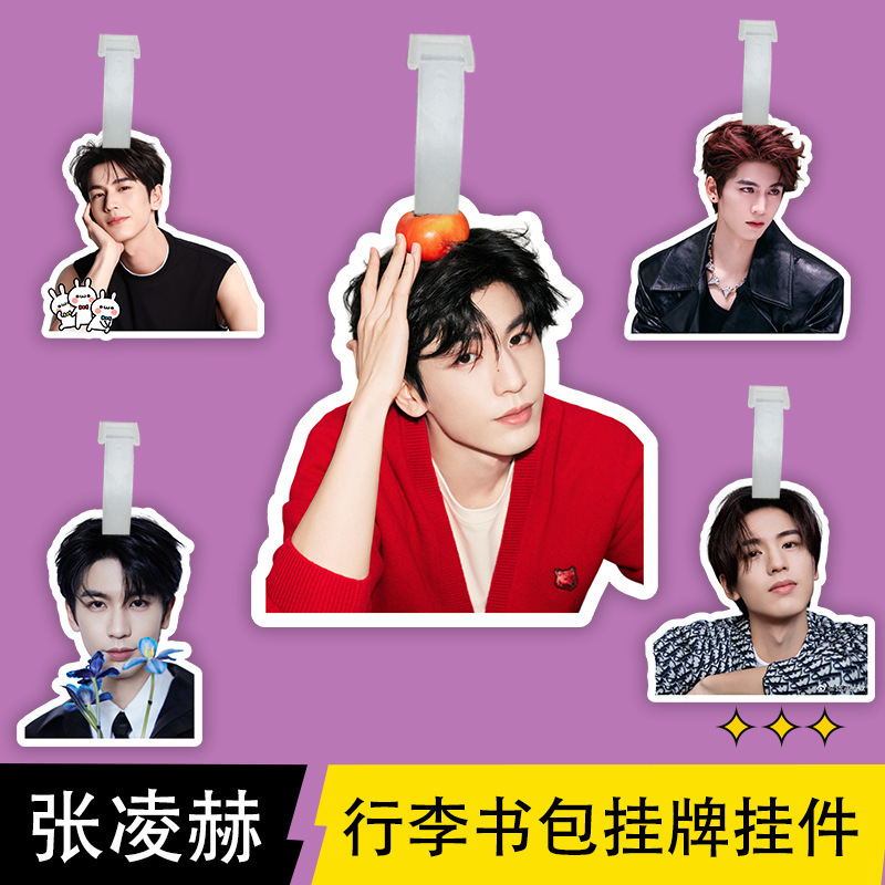 Zhang Linghe Luggage Tag Celebrity Backpack Pendant Boarding Pass Celebrity Merchandise Plastic-Sealed High-Definition Photo Bag Pendant