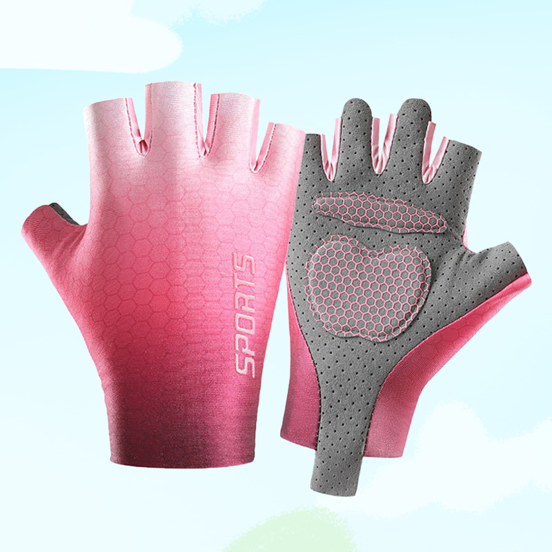 Guantes de medio dedo para niños al aire libre ciclismo deportes fitness hombres y mujeres antideslizante transpirable protector medio dedo guantes de entrenamiento