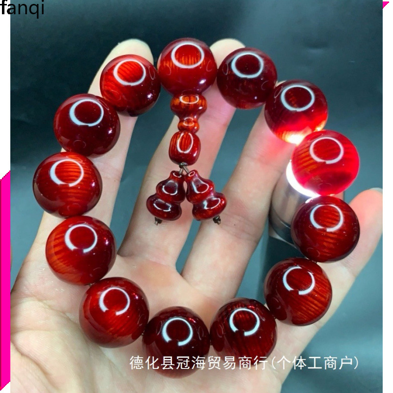 东北琥珀木原木料松明子沉化老料血龙木手串全透固化玉化转运佛珠