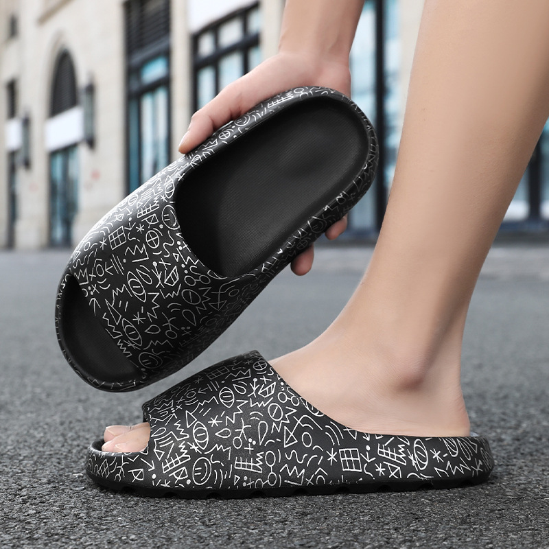 Cross-border 49 tallas grandes verano nuevas zapatillas deportivas pintadas plataforma interior y exterior playa eva zapatillas de un solo carácter zapatos de hombre