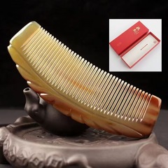 本物の牛角コーム、牛角細歯コーム、ヘッドマッサージ経絡コーム、彫刻月コーム、ポータブルバッグコーム、ホームギフト