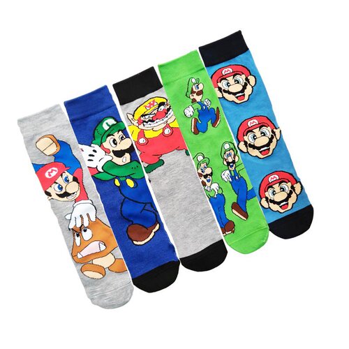  Four Seasons Anime Cartoon Women's Wholesale Trendy Socks Men's Socks Mario Men Amazon Ins Manufacturer Mid-calf Socks
