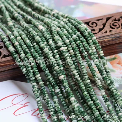 Zərgərlik ara hissələri Powder Crystal Abacus Beads Picture - natural-green-point-jade-24mm