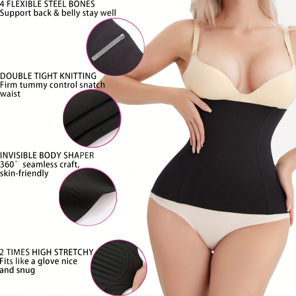 Entrenador de cintura abdominal envoltura acero sin costura soporte de espalda abdominal control cinturón delgado ropa interior