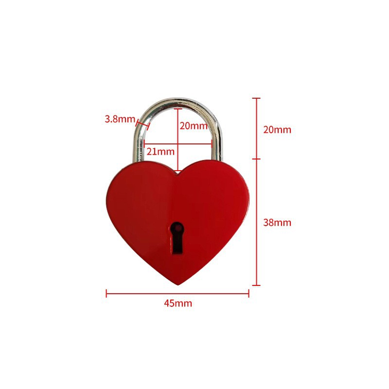 Wedding Heart Key Password Lock Metal Heart Lock Drawer Cabinet Box Heart Password Lock