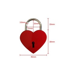Wedding Heart Key Password Lock Metal Heart Lock Drawer Cabinet Box Heart Password Lock