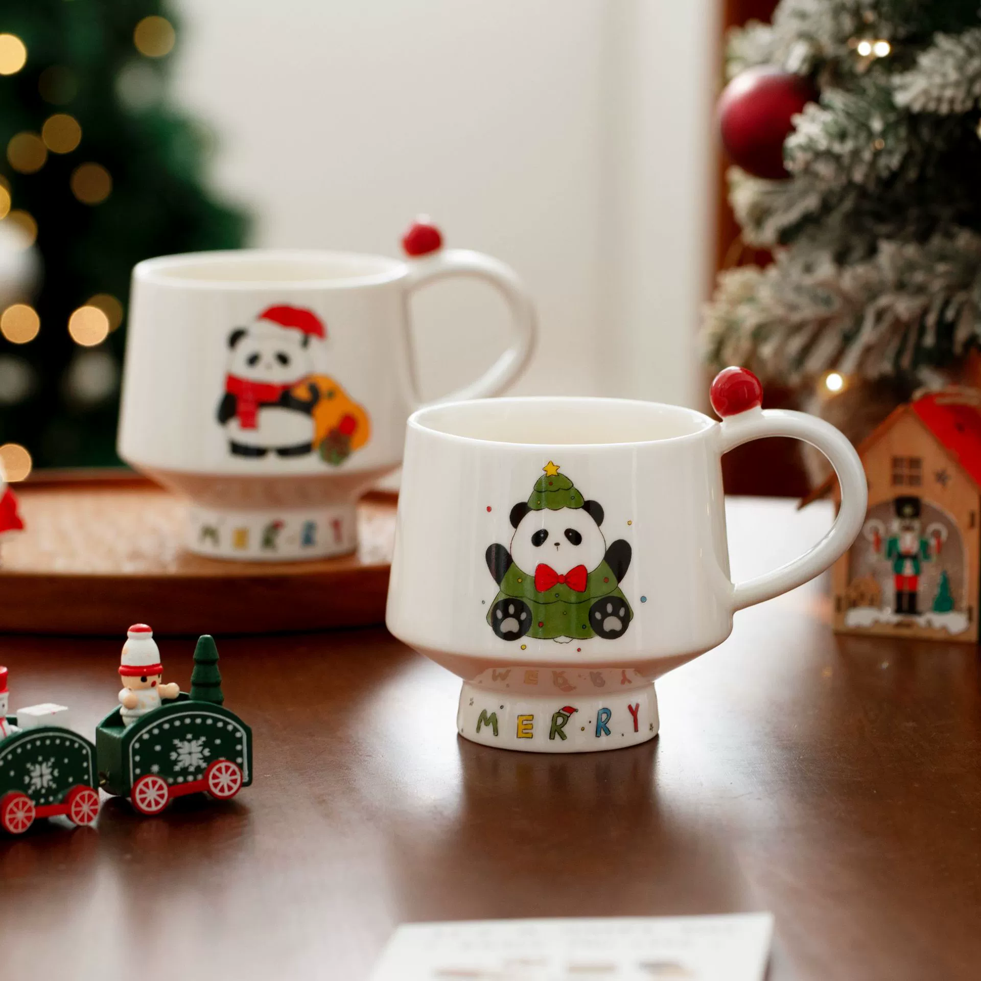 Creative cartoon Christmas mug Creative coffee cup Couple high-looking ceramic cup Girls drinking water cup for home use
