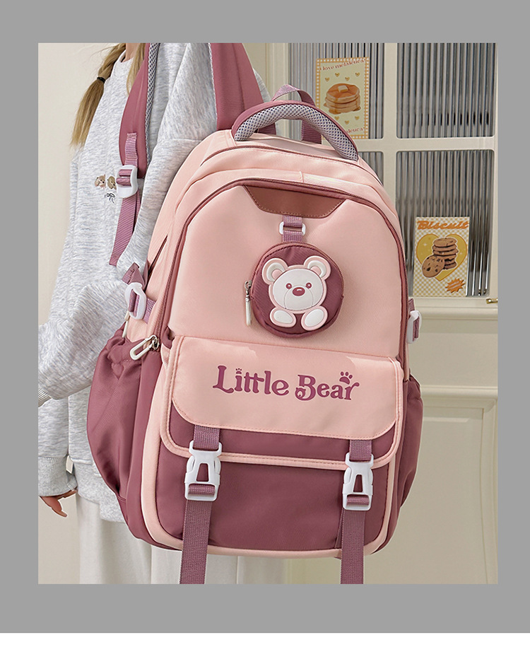 Vintage-Inspired School Backpack For Teens - Stylish & Spacious Unisex Bookbag With Breathable Cushion Straps, Trendy Color Block Design_voghion.com