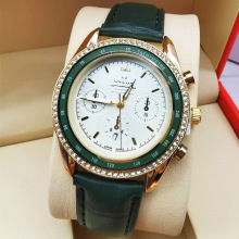 厂家直销 经典欧米圈钻皮带日历女士手表批发休闲时尚手表