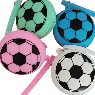 Silicone Coin Purse Cosmetics Bag Card Holder Key Bag Football Bag