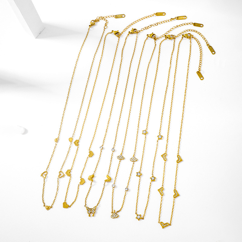 6g Weight PVD Coated Gold Plating Process 14K Gold Plated Plating Material 304 Stainless Steel Pendant Material Zircon Inlay Material Pendant Necklace Classification 304 Stainless Steel Chain Material 1 Piece Quantity Holiday, Daily Occasion 304 Stainless Steel Material Heart Shape Pattern Women's Gender Elegant, Simple Style Style Waterproof Non Tarnish, Plating Craft PVD Coated 14K Gold Plated Heart Shape 304 Stainless Steel Elegant Simple Style Waterproof Non Tarnish 304 Stainless Steel Pendant Necklace 13
