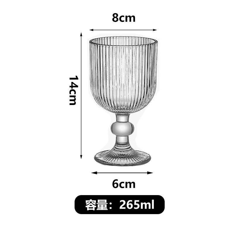 Retro una sola capa vertical taza de vidrio de pie alto taza de desayuno taza de postre taza de yogur taza simple taza de café a rayas clásicas