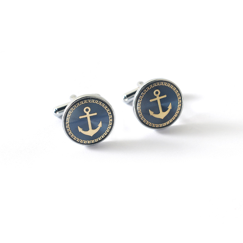 1pair ship's anchor Cufflinks Men's High Quality Cufflinks Simple Fashion Suit Button Cufflinks Sleeves Shirt Studs Accessories_voghion.com