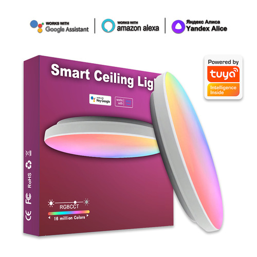 Amazon Tuya Smart RGBCW Ceiling Lamp Chaobo Bedroom Living Room APP Voice Control wifi LED Ceiling Lamp
