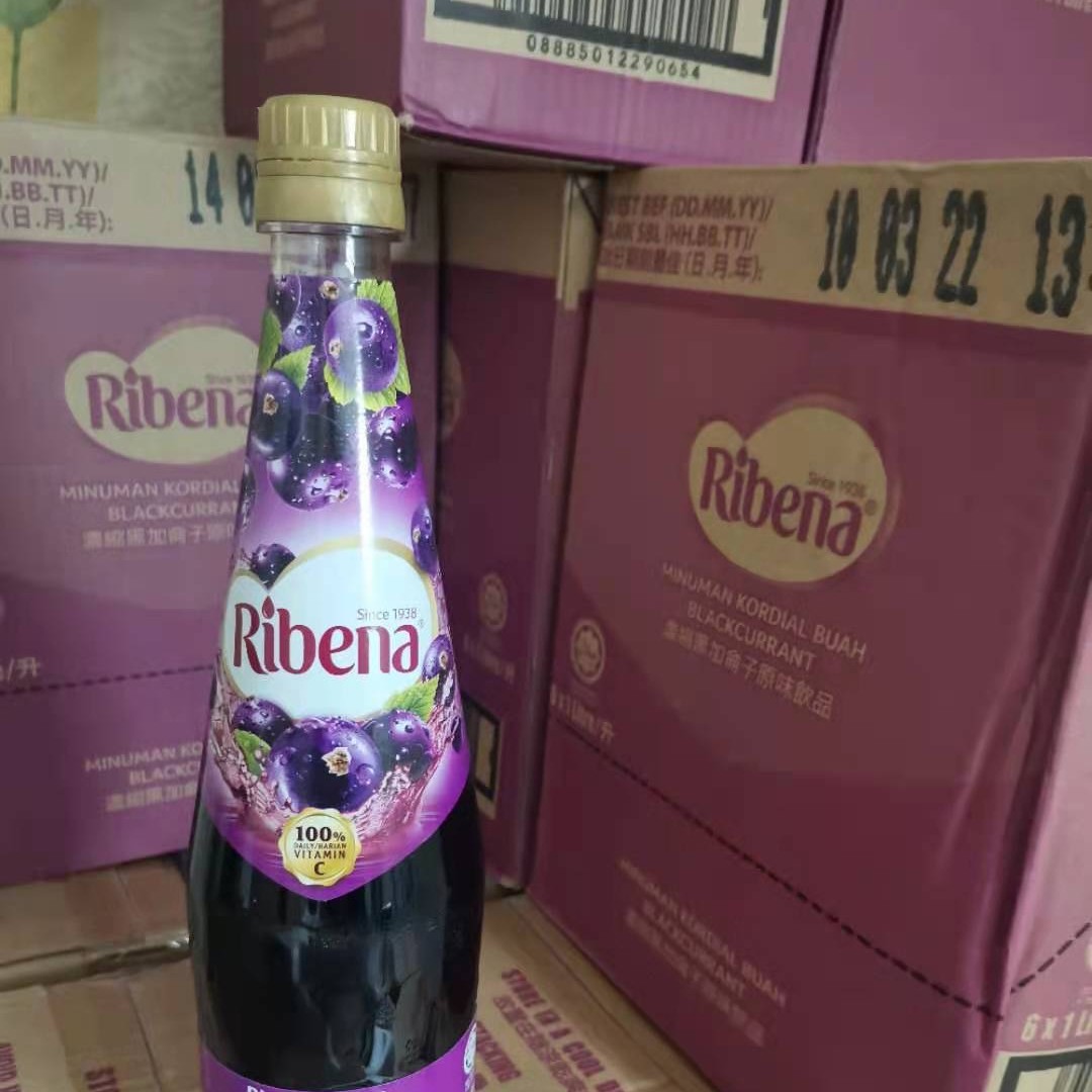 【包邮】马来西亚利宾纳黑加仑子浓缩饮品1L 黑葡萄原汁奶茶冲饮