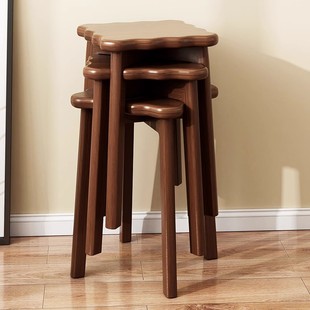 Solid Wood Stool Household Foldable Bench Square Stool Wooden Stool Middle Ancient Stool Dining Stool Round Stool Chair Wooden Stool