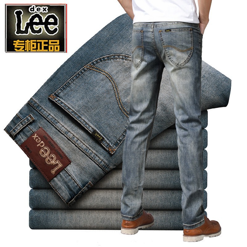 genuine goods lee dex jeans men's slim fit spring autumn summer thin trousers loose straight business casual pants