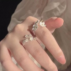 立体的な花の指輪、アイリス、古代風、中世、フランス風、レトロ、宮殿風、ヨーロッパ風、アメリカ風、誇張されたオープンジュエリー