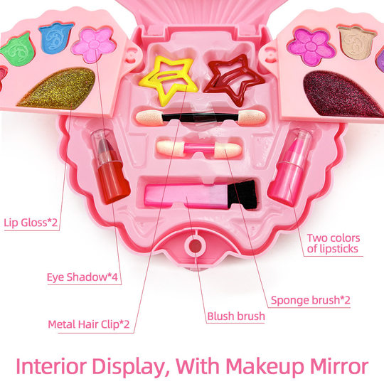 Free Shipping Simulation Shell Style Children's Simulation Cosmetics Make-up Play-in Girl's Dressing Jewelry Toy