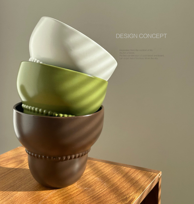 Ceramic Flower Pot High Grade Solid Color Korean Style Planter_voghion.com