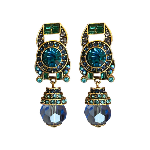 Retro blue ear clips