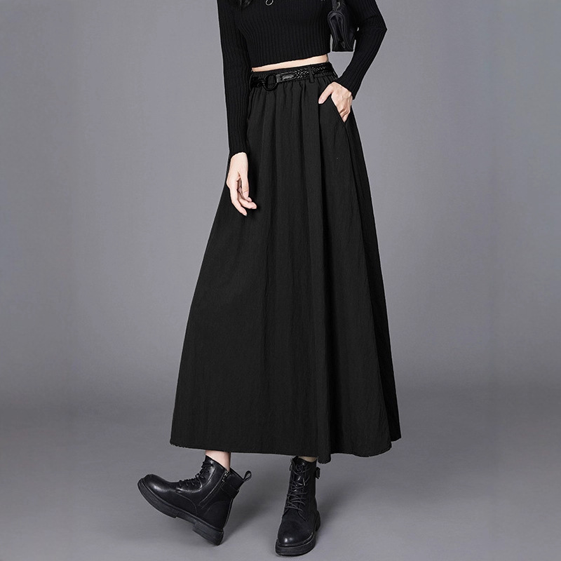 Middle-Aged Mother Elastic Waist A-Line Skirt Large Hem Umbrella Skirt Long Skirt Elegant Skirt Women Spring and Autum 2026 New Style