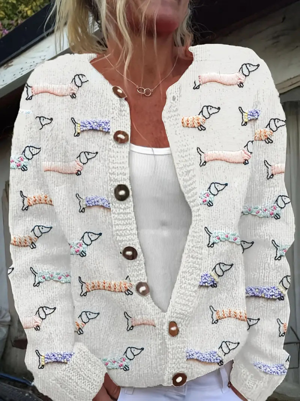 2025外贸新款3D数码印花开衫针织外套女装早春秋源头工厂批发|undefined
