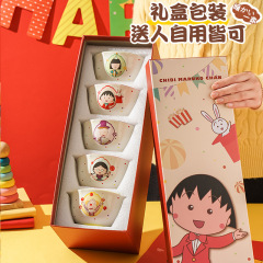 卸売りクレヨン小新創意陶磁器フライドポテト碗アニメかわいい果物サラダ碗の大きいサイズの高顔値カップラーメン碗