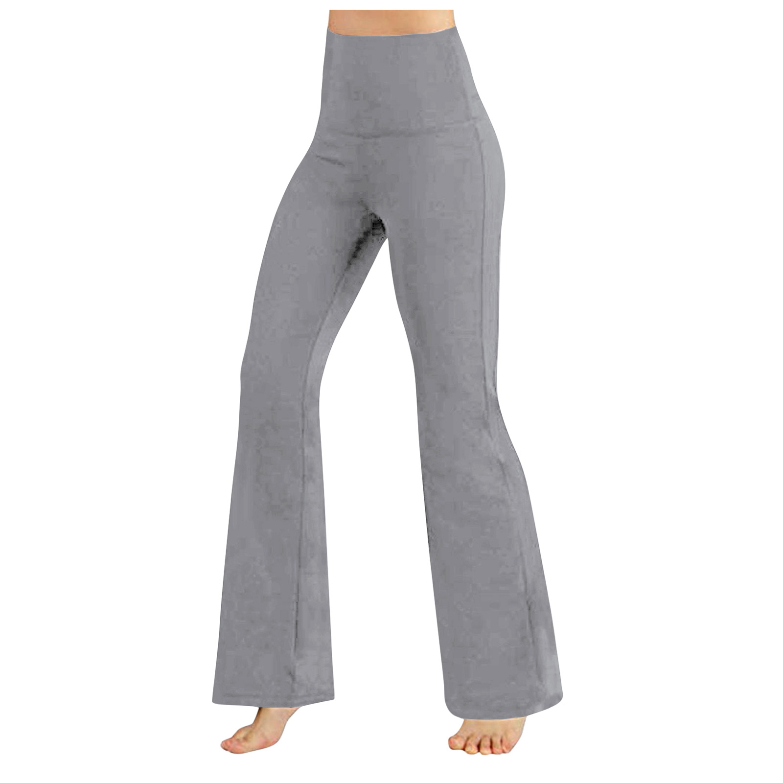 Women's Clothing fashionable slimming new high waisted high elastic solid color large leg pants casual yoga pants _voghion.com