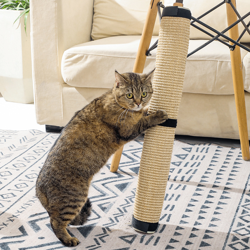 剑麻猫抓垫 护桌腿沙发剑麻猫垫 亚麻黄麻宠物垫包腿猫玩具跨境款