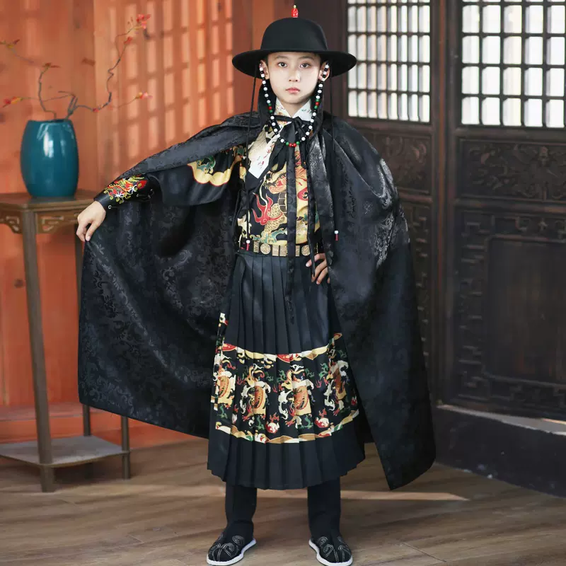 蟒袍飞鱼服儿童汉服男童超帅龙袍锦衣卫官袍古装帅气套装祥龙豪华