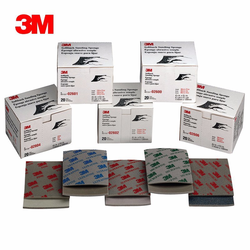 正品3M2602/2600/2601海绵砂纸手机壳模型抛光打磨布4.5*5.5英寸