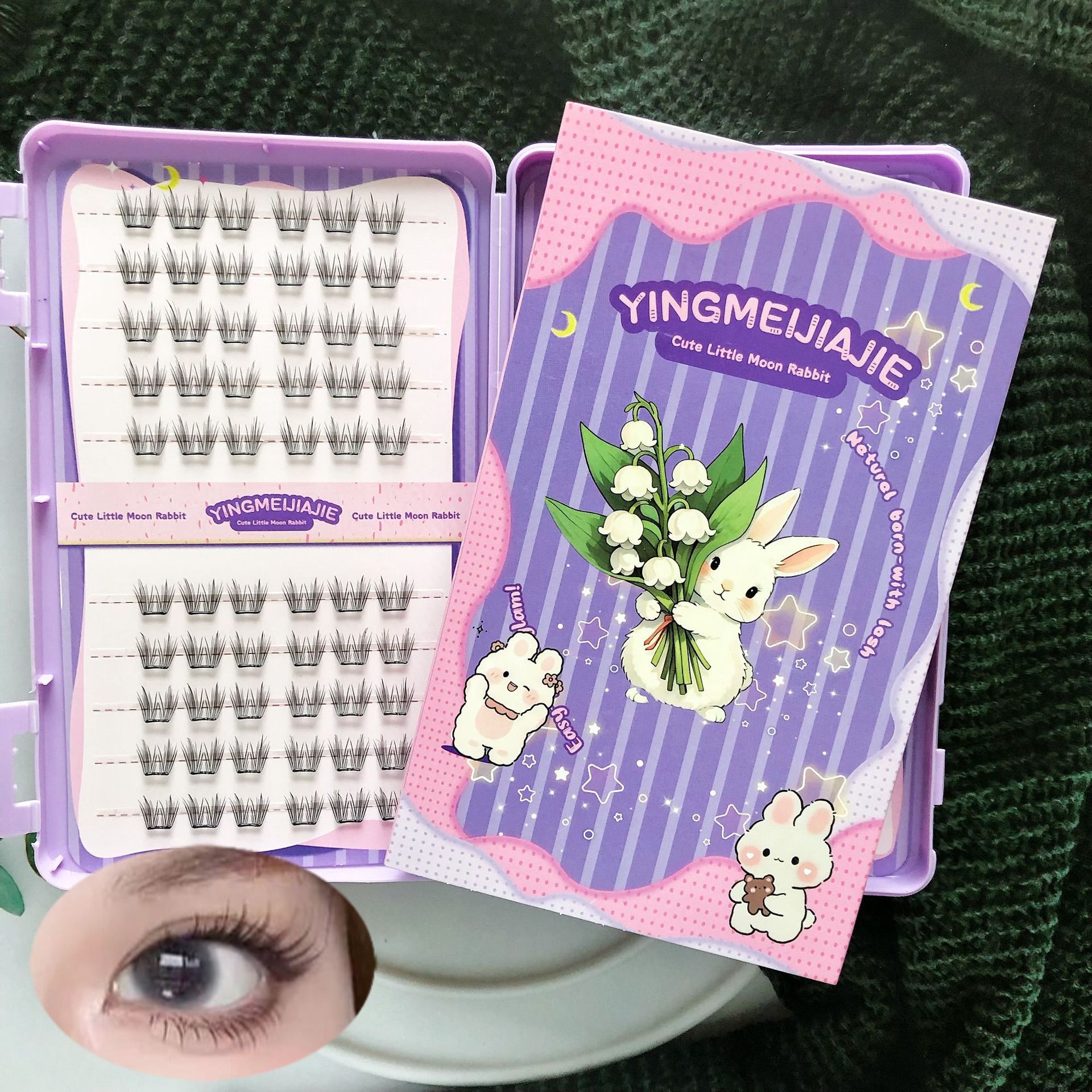 20 filas de paquete de caja de regalo de pestañas falsas transfronterizas, pestañas falsas densas, pestañas falsas sin pegamento.