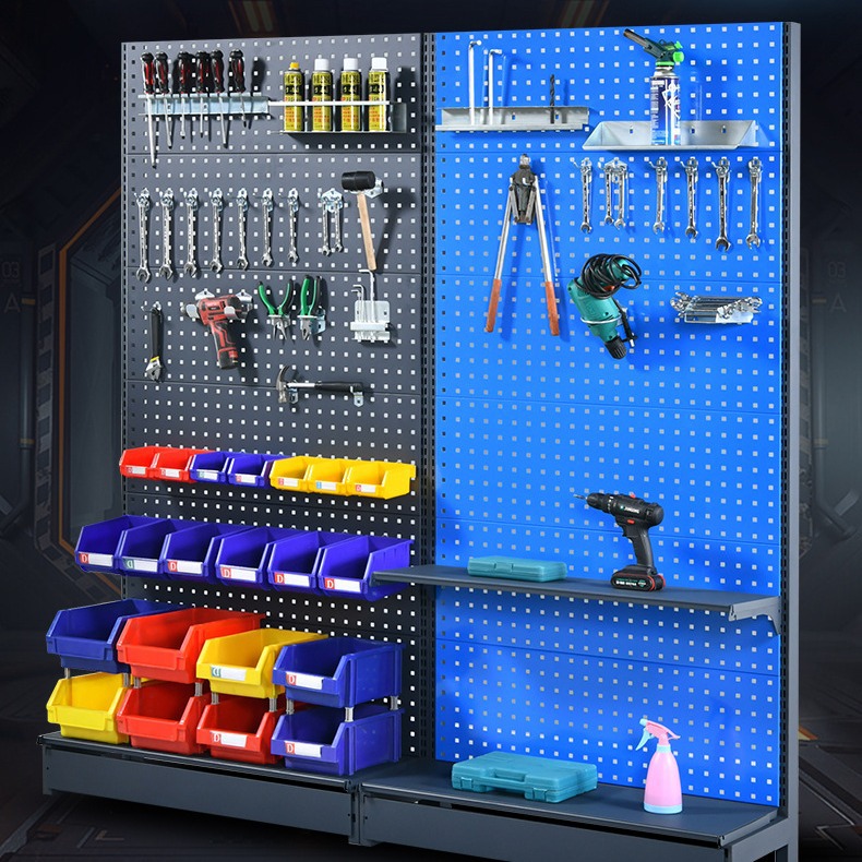 恒威方孔五金工具架车间洞洞板展示架物料整理架金属汽修配货架