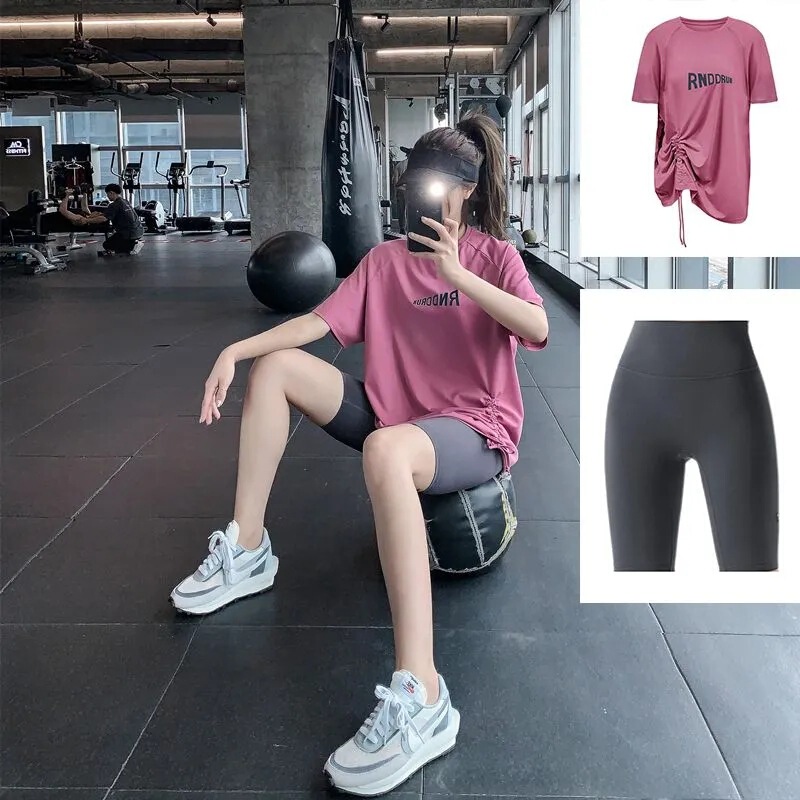 Summer Plus Size Fat Girl Loose Mid-Length Hip-Covering Slimming Fitness Yoga New Outdoor Sports Quick-Drying Suit