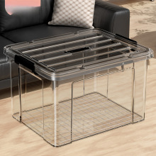 加大加厚大容量透明收纳箱家用衣服玩具整理箱塑料储物箱子带提手