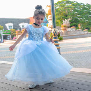 Cinderella princess dress children's Aisha princess dress ice and snow costume Halloween children's costume New