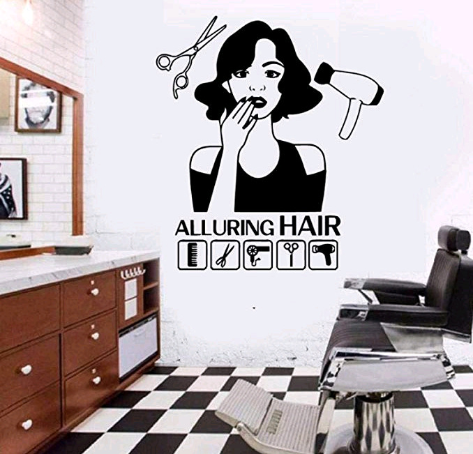 ALLURING HAIR头发剪刀吹风机美发店wall decor跨境亚马逊DW5053