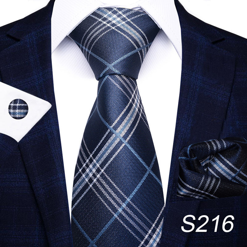 Simple Style Stripe Lattice Waves Polyester Yarn Men's Tie display picture 32