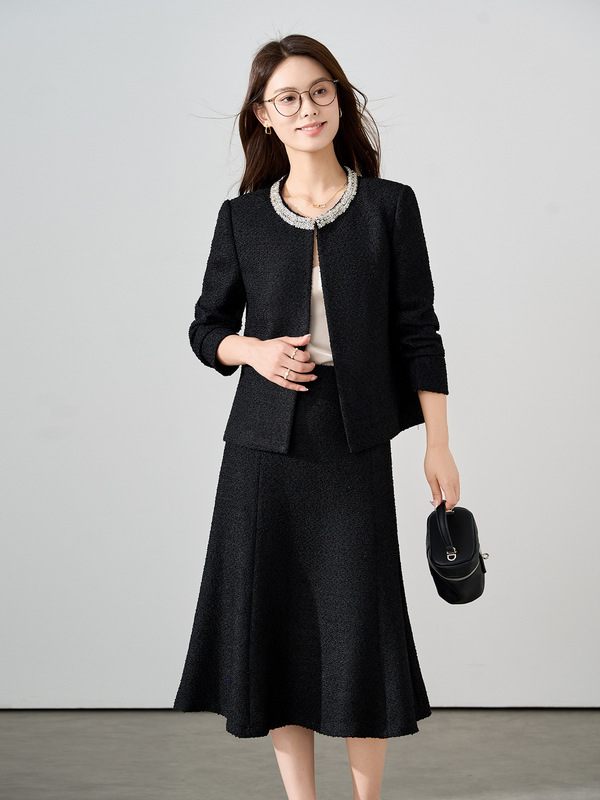 法式小香风千金感短外套女2025秋季新款高级感小个子名媛时尚套装|undefined