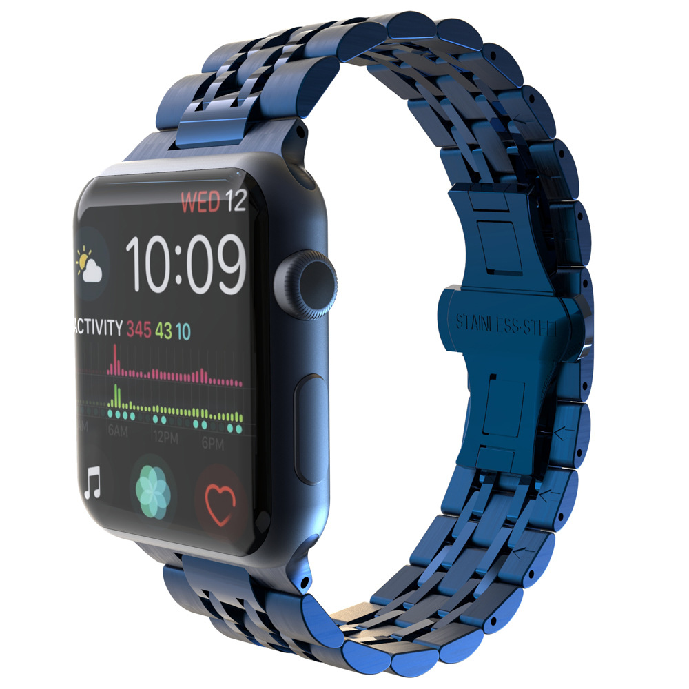 Suitable for Apple stainless steel seven bead strap applewatch Apple metal one seven bead strap